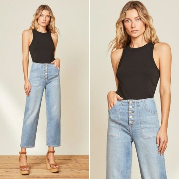 NWT! VERONICA BEARD High Rise Crosby Cropped Wide Leg Size 29
